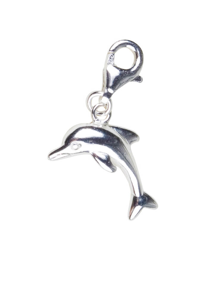 TheCharmWorks Sterling Silver Crystal Dolphin Charm